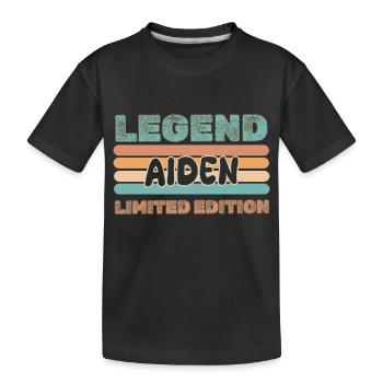 Vorname Aiden - Kinder Premium Bio T-Shirt - Schwarz - Vorne