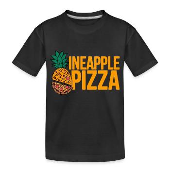 Ananas-Pizza - Kinder Premium Bio T-Shirt - Schwarz - Vorne