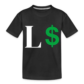 Lettre l dollar - T-shirt bio Premium Enfant - noir - Devant