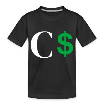 Lettre c dollar - T-shirt bio Premium Enfant - noir - Devant