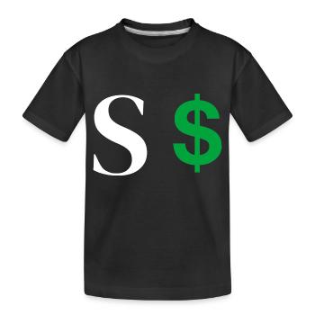 Lettre s dollar - T-shirt bio Premium Enfant - noir - Devant