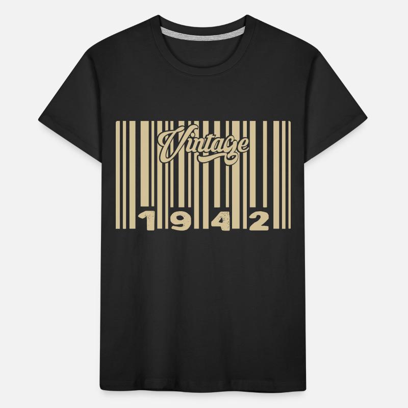 Vintage 1942 Barcode 1942: Year 2025. Kids' Premium Organic T-Shirt