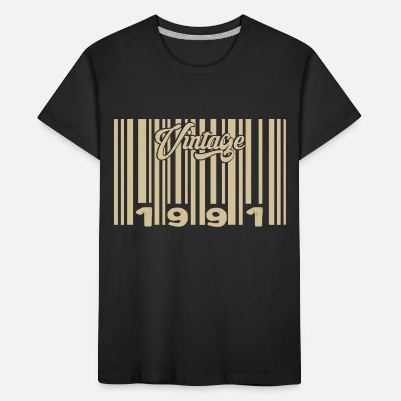 Vintage 1991 Barcode 1991: Year 2025. Kids' Premium Organic T-Shirt