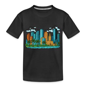 Miami City - Kids' Premium Organic T-Shirt - black - Front