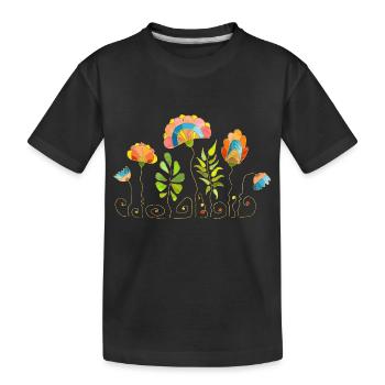 Flowers - Kids' Premium Organic T-Shirt - black - Front