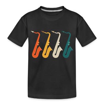 Sax saxophone saxophone - Kids' Premium Organic T-Shirt - black - Front