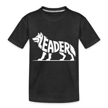 Leader - Logo de loup motivant - T-shirt bio Premium Enfant - noir - Devant