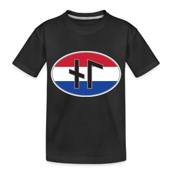NL (Nederland) Runen-Ländercode-Aufkleber - Kinder Premium Bio T-Shirt - Schwarz - Vorne