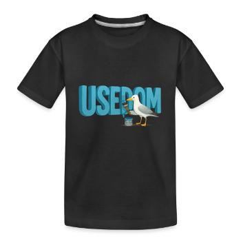 A seagull paints Usedom beautifully - Kids' Premium Organic T-Shirt - black - Front