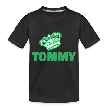 First name Tommy - Kids' Premium Organic T-Shirt - black - Front
