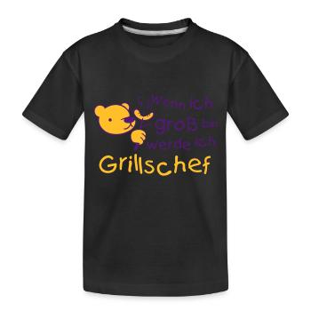 Wenn ich groß bin .. (1) 2farb - Kinder Premium Bio T-Shirt - Schwarz - Vorne