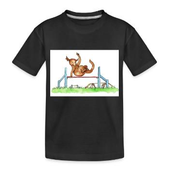Agility Hürde - Kinder Premium Bio T-Shirt - Schwarz - Vorne