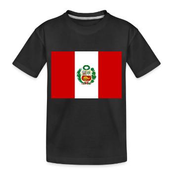 Pérou drapeau bannière - T-shirt bio Premium Enfant - noir - Devant