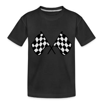 Drapeaux de course à damier - T-shirt bio Premium Enfant - noir - Devant