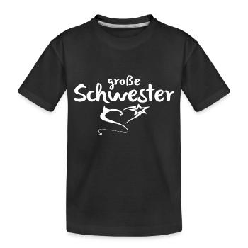 große Schwester - Kinder Premium Bio T-Shirt - Schwarz - Vorne