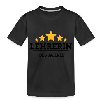 lehrerin des Jahres - Kinder Premium Bio T-Shirt - Schwarz - Vorne
