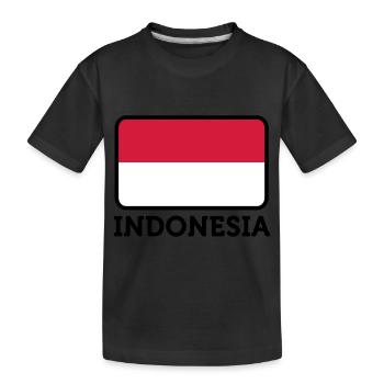 Nationalflagge von Indonesien - Kinder Premium Bio T-Shirt - Schwarz - Vorne