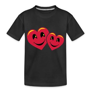 Herzende Herzen - Kinder Premium Bio T-Shirt - Schwarz - Vorne