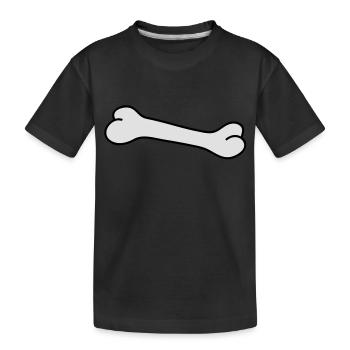 bone - Kids' Premium Organic T-Shirt - black - Front