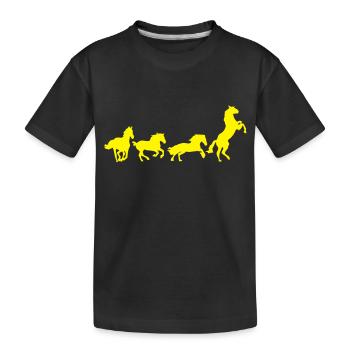 Unterhaltung Pferd Pferde horse5 - Kinder Premium Bio T-Shirt - Schwarz - Vorne