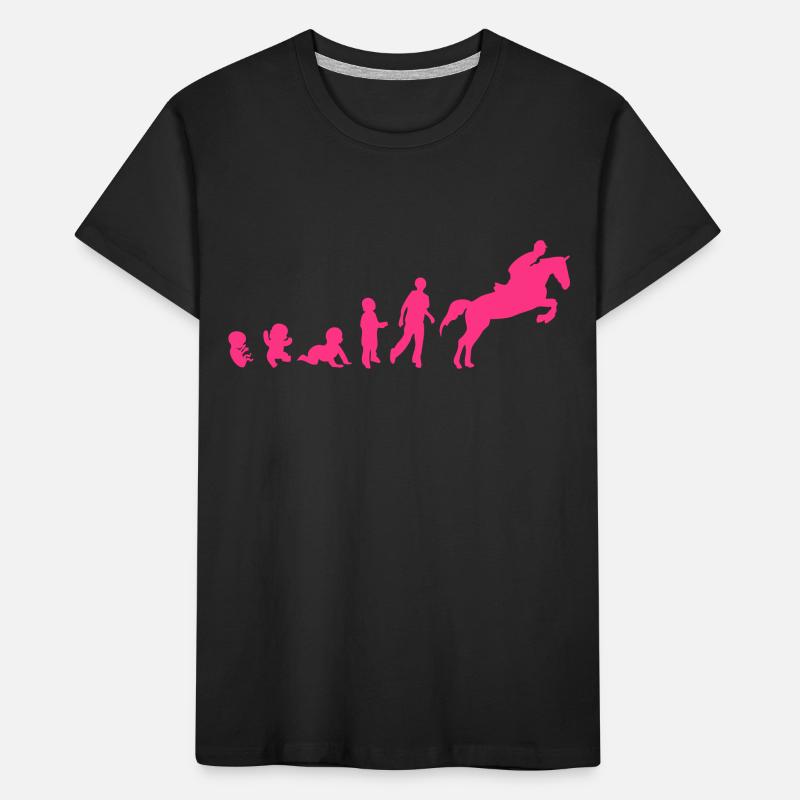 Evolution cheval3 obstacle riding his Kids' Premium Organic T-Shirt