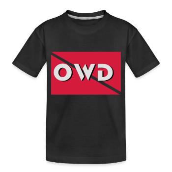 owd diver flag Taucher Tauchen - Kinder Premium Bio T-Shirt - Schwarz - Vorne