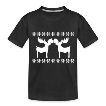 Moose renne cerf noël Rudolf - T-shirt bio Premium Enfant - noir - Devant