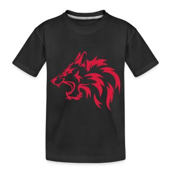 wolf head tribal 2 - Kids' Premium Organic T-Shirt - black - Front