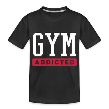 GYM ADDICT - Kinder Premium Bio T-Shirt - Schwarz - Vorne