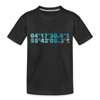Motiv: Koordinaten des Traumstrands Anse Lazio - Kinder Premium Bio T-Shirt - Schwarz - Vorne