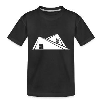 Haus Dach - Kinder Premium Bio T-Shirt - Schwarz - Vorne