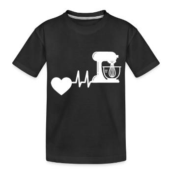 Baker Baking Heartbeat Bakery Hobby Confectioner - Kids' Premium Organic T-Shirt - black - Front
