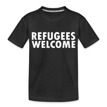 refugees welcome - Kinder Premium Bio T-Shirt - Schwarz - Vorne