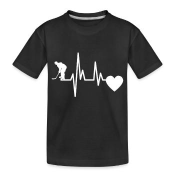 Équipe de hockey sur glace Coeur Sports d’hiver Hockey sur glace - T-shirt bio Premium Enfant - noir - Devant