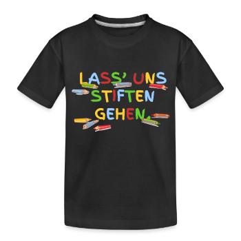 Stiften gehen - Kinder Premium Bio T-Shirt - Schwarz - Vorne