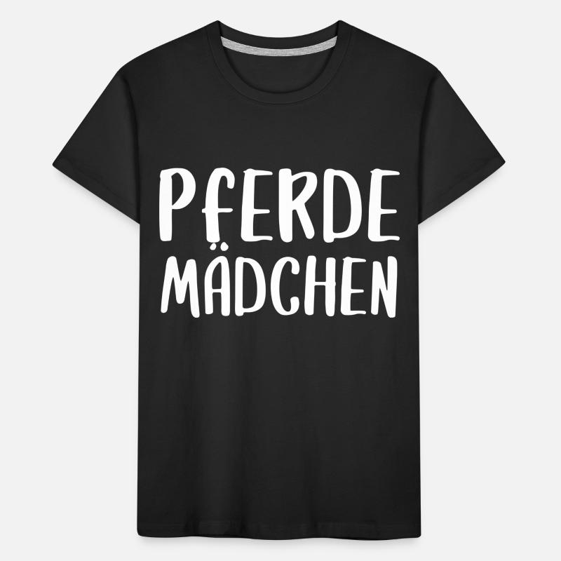 Pferdemädchen Pferd Mädchen Kinder Schrift Kinder Premium Bio T-Shirt