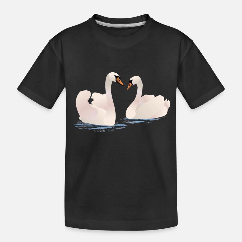 Schwäne - Kinder Premium Bio T-Shirt - Schwarz