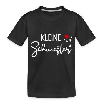Kleine Schwester Familien Liebe - Kinder Premium Bio T-Shirt - Schwarz - Vorne