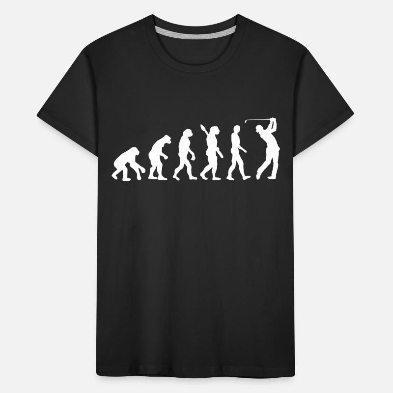 Golf Evolution Golfball Golfschläger Golfer Sport Kinder Premium Bio T-Shirt