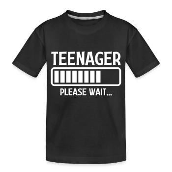 Teenager Please Wait - Kids' Premium Organic T-Shirt - black - Front