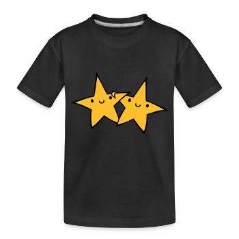2 paires d’astérisques - T-shirt bio Premium Enfant - noir - Devant