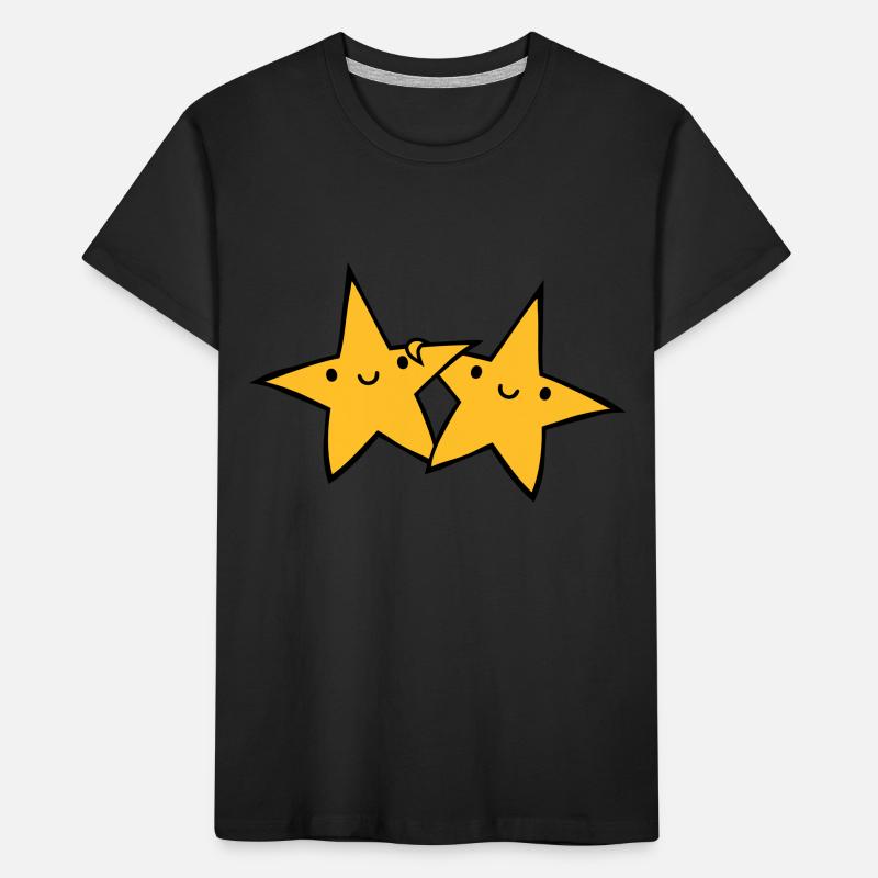 2 Sternchen Paar Kinder Premium Bio T-Shirt