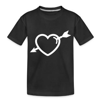 Heart symbol arrow - Kids' Premium Organic T-Shirt - black - Front