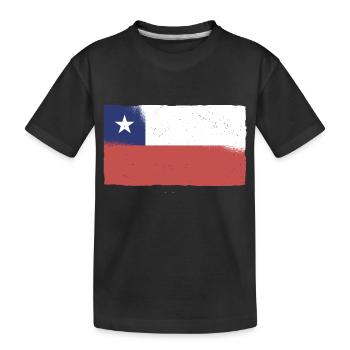 Flagge von Chile Südamerika Chilenen Chilene Santa - Kinder Premium Bio T-Shirt - Schwarz - Vorne