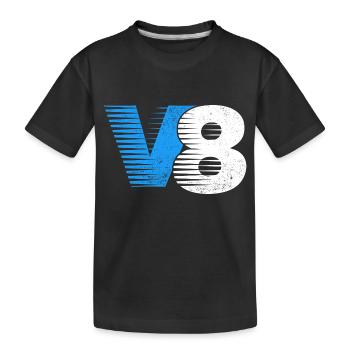 V8 cylinder engine design for muscle car fans - Kids' Premium Organic T-Shirt - black - Front