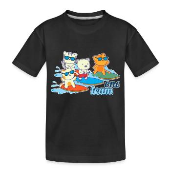 team familie katze surfen bachelorette party tier - Kinder Premium Bio T-Shirt - Schwarz - Vorne