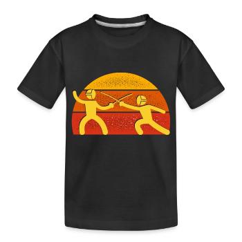 Vintage Fechtspiel - Kinder Premium Bio T-Shirt - Schwarz - Vorne