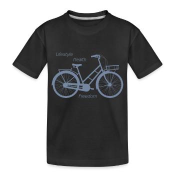 Fahrrad. Lebensstil. Gesundheit. Freiheit - Kinder Premium Bio T-Shirt - Schwarz - Vorne