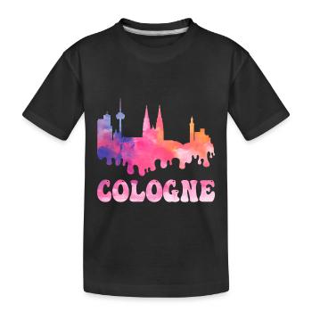 Cologne Cologne Germany City Skyline Splash Colorful - Kids' Premium Organic T-Shirt - black - Front