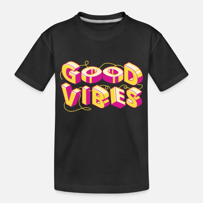 Good Vibes - Kinder Premium Bio T-Shirt - Schwarz